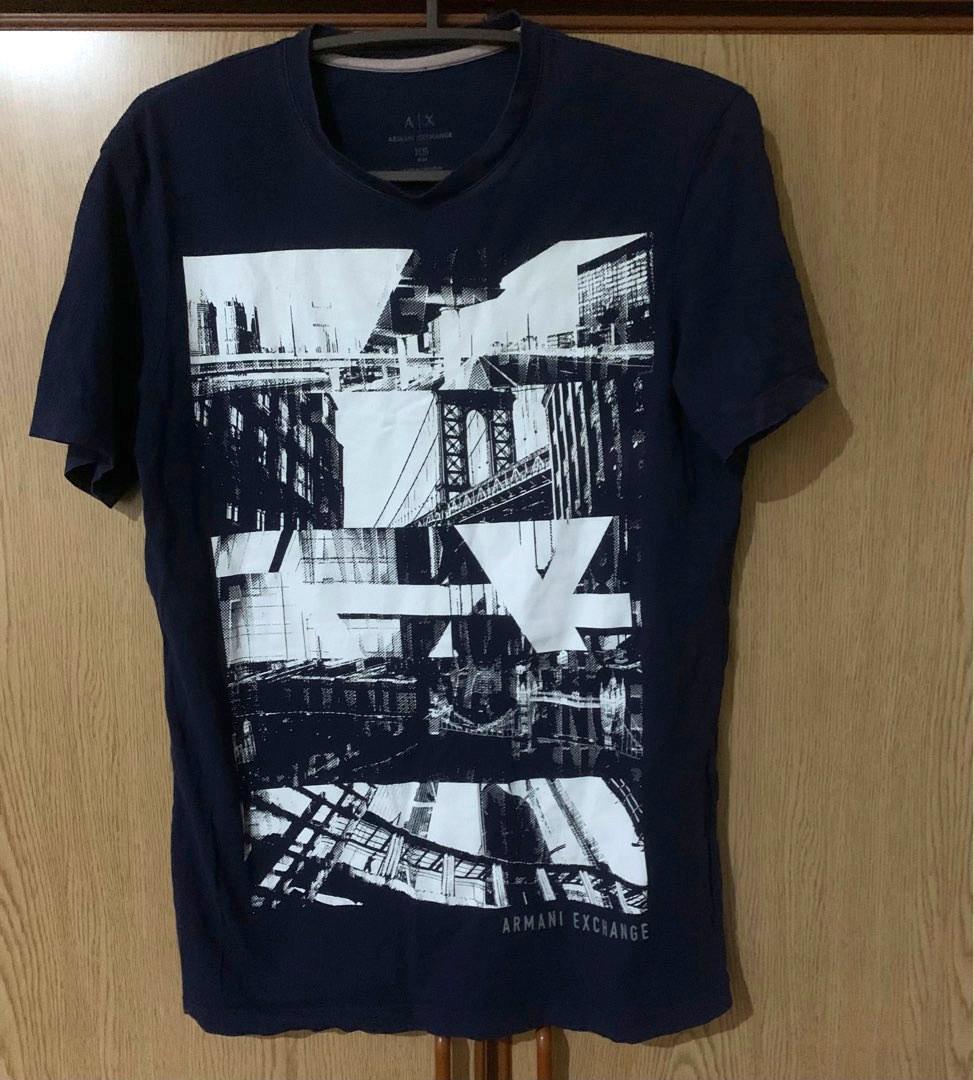 Armani Exchange men's T-shirt very dark blue/black -Sold, Men's Fashion,  Tops & Sets, Tshirts & Polo Shirts on Carousell
