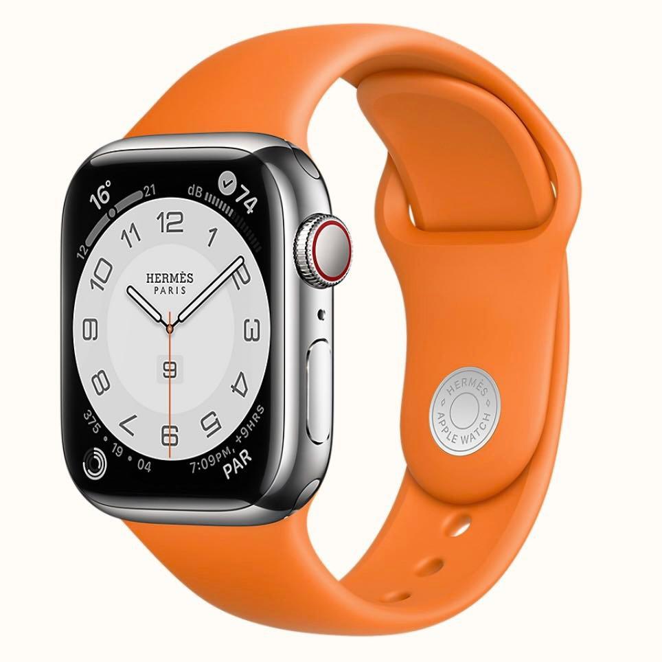 Authentic Hermes Apple Watch Orange Sport Band 44mm Mobile Phones