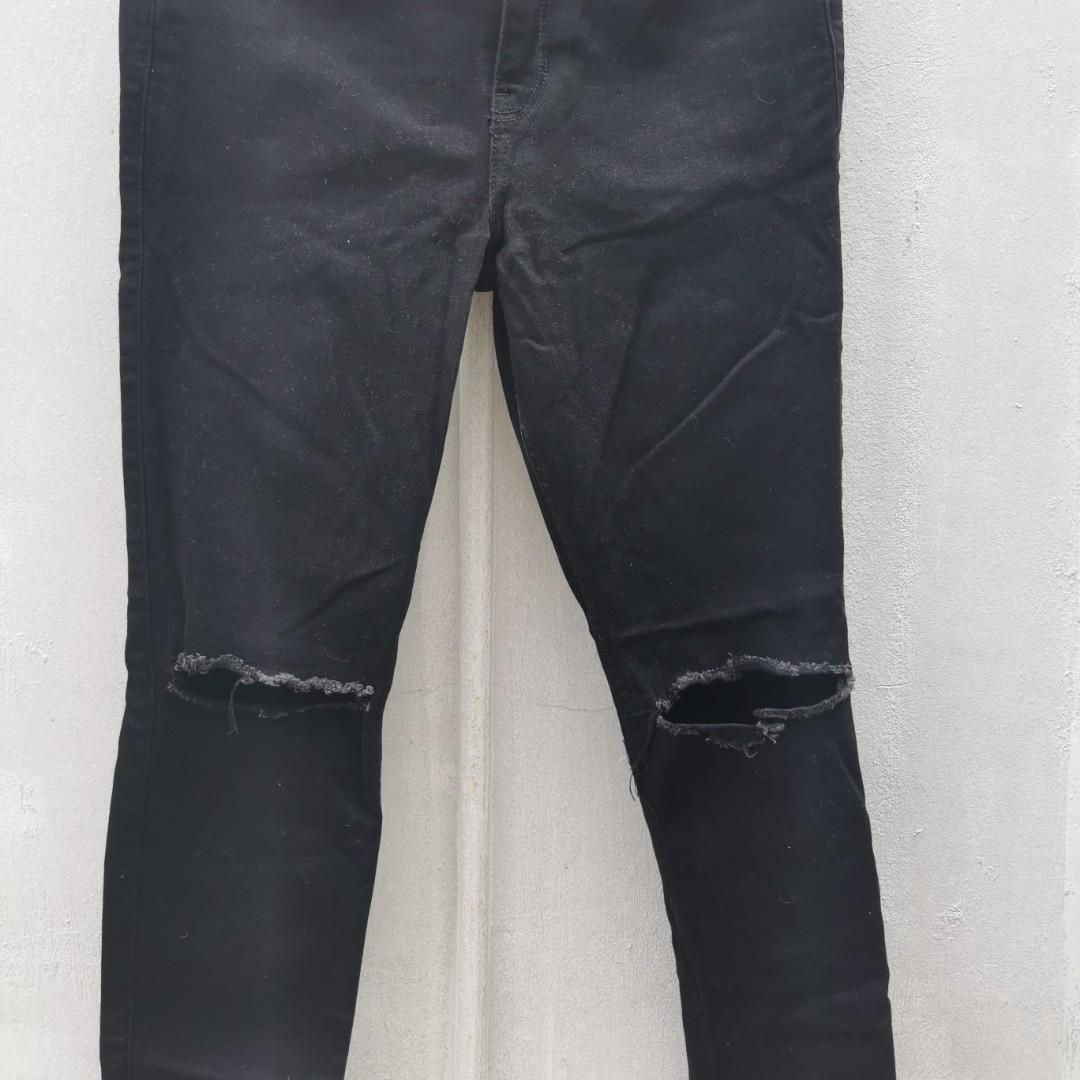 Authentic Hollister Black Ripped Jeans, Women's Fashion, Bottoms, Jeans