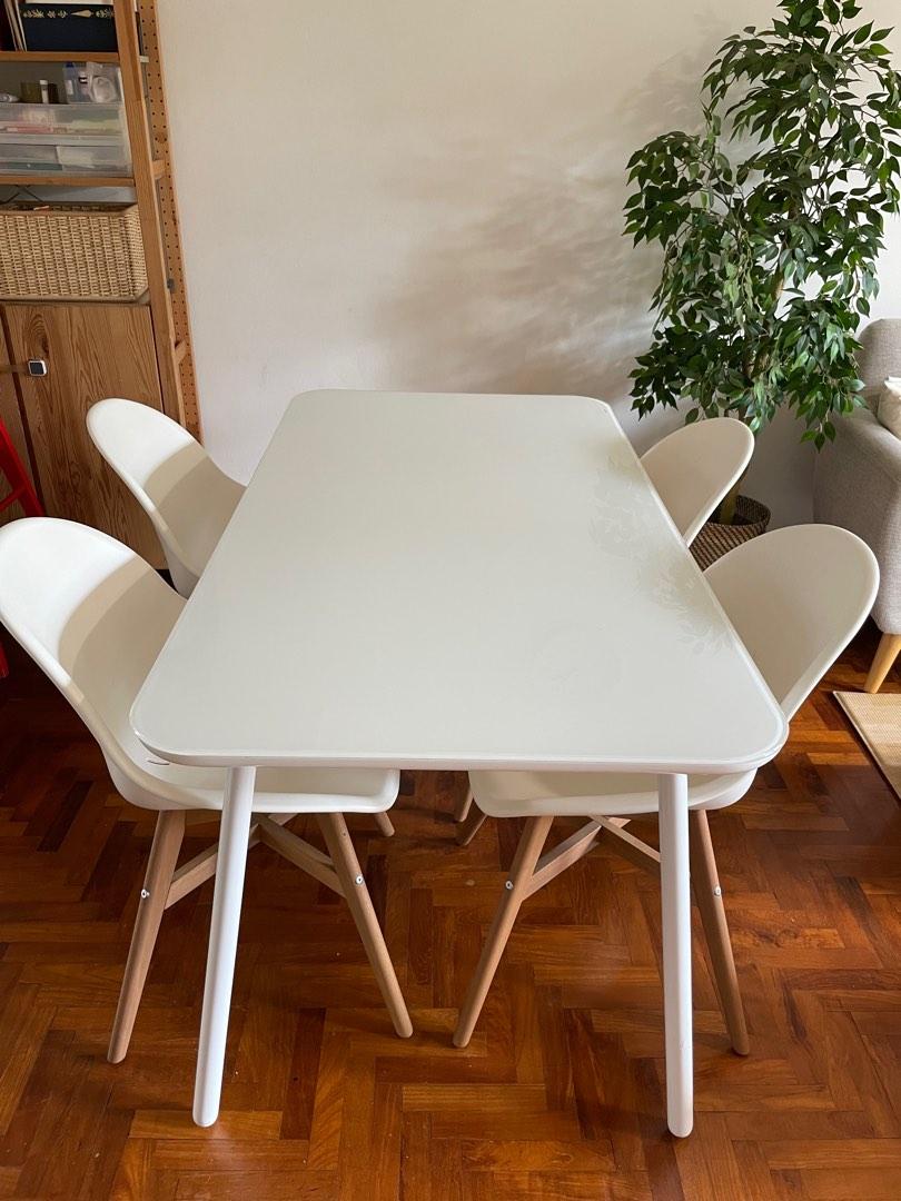 Beautiful white glass top DINING TABLE (without chairs), Furniture