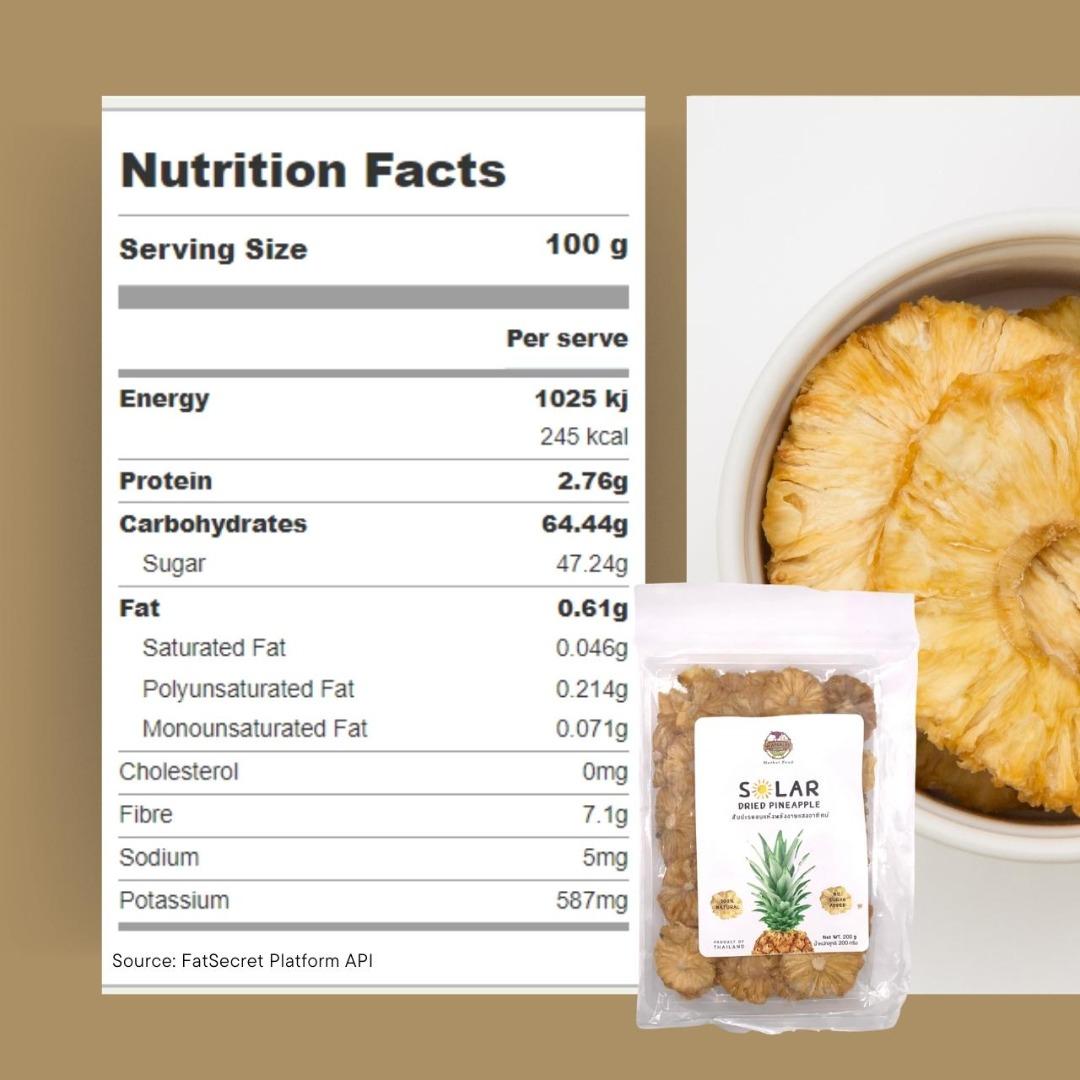Dried Fruit Snack Pineapples Less sweet ( small sliced) [Made