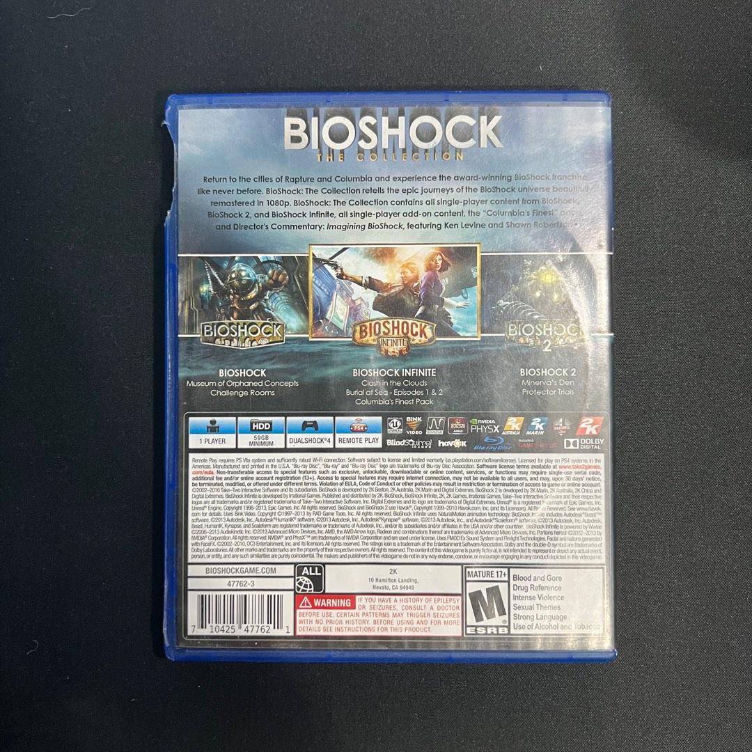 Bioshock The Collection - PS4 Game (Category: PlayStation) located in Quezon City. Submitted by ironmaem (Listing ID 1182415518, Image 2). Description: There’s a cracked portion in the case, but CDs are intact and still playable Please message me if you have any questions or want more photos ☺️ mode of payment: BDO / gcash / maya same-day deliveries, rush orders & shipping: c/o buyer for pick-ups: new manila, qc.