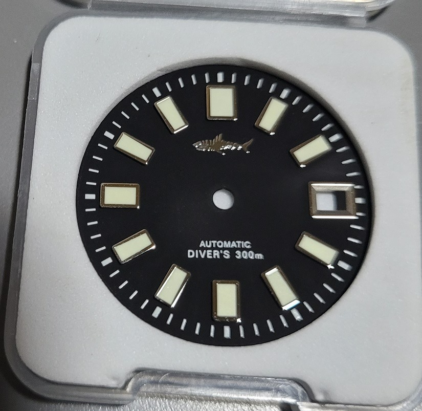 Black Sharkey Shark Dial 28.5mm Seiko mod NH35 SKX007 Men s