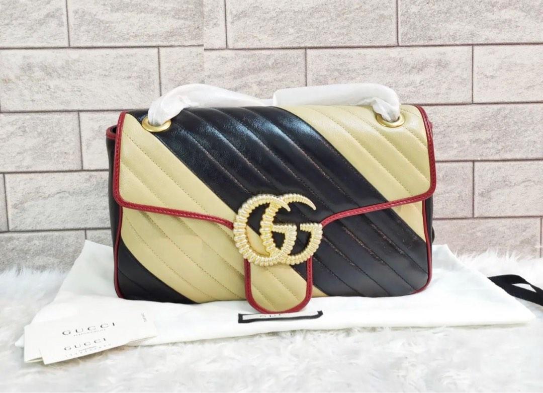 Bnew!! Gucci marmont tricolor medium (Category: Luxury Bags & Wallets) located in Santa Ana. Submitted by astonandariana (Listing ID 1182436535, Image 1). Description: With cards and dustbag Bnew.