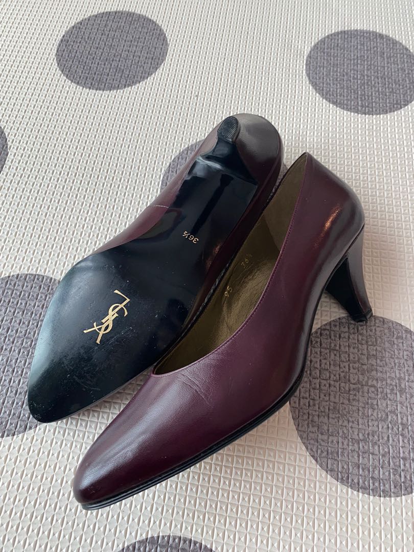 brand new vintage YSL pumps in plum 36.5