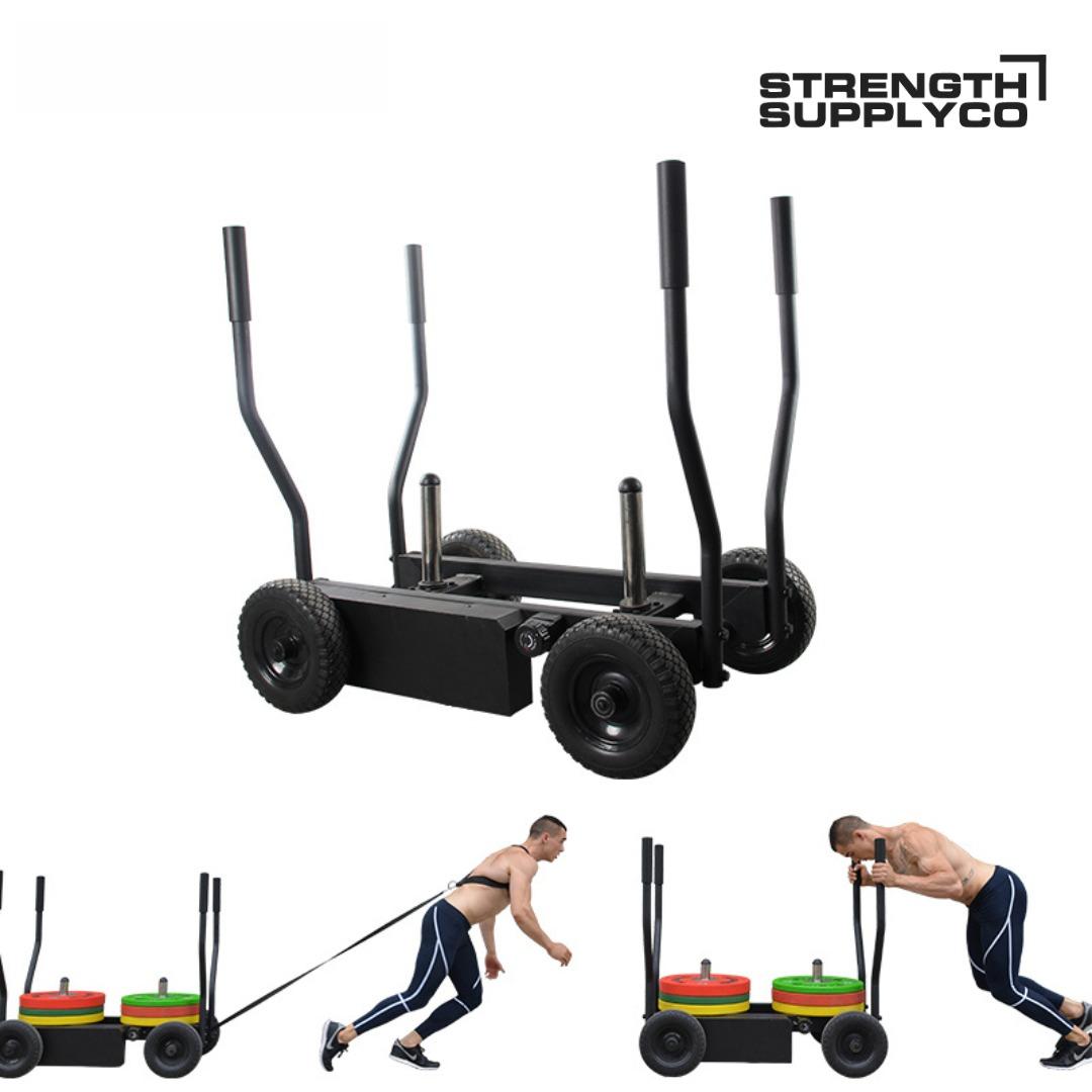 Weight sled clearance with wheels