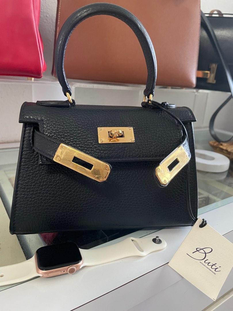 Hermes Kelly Mini Bag Togo Leather Gold Hardware In Black