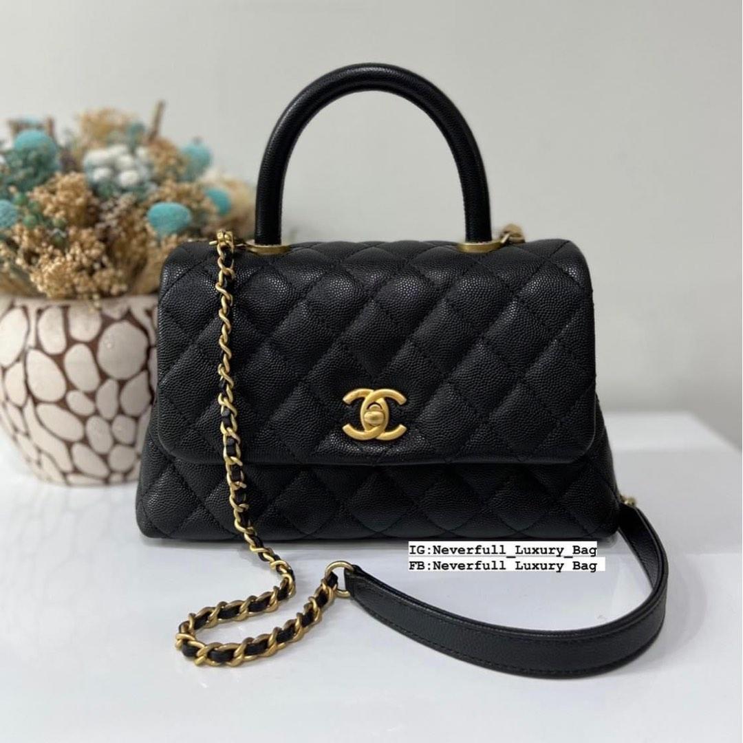 Chanel Coco Handle Small Black Caviar Ghw Bag, Luxury, Bags & Wallets on  Carousell