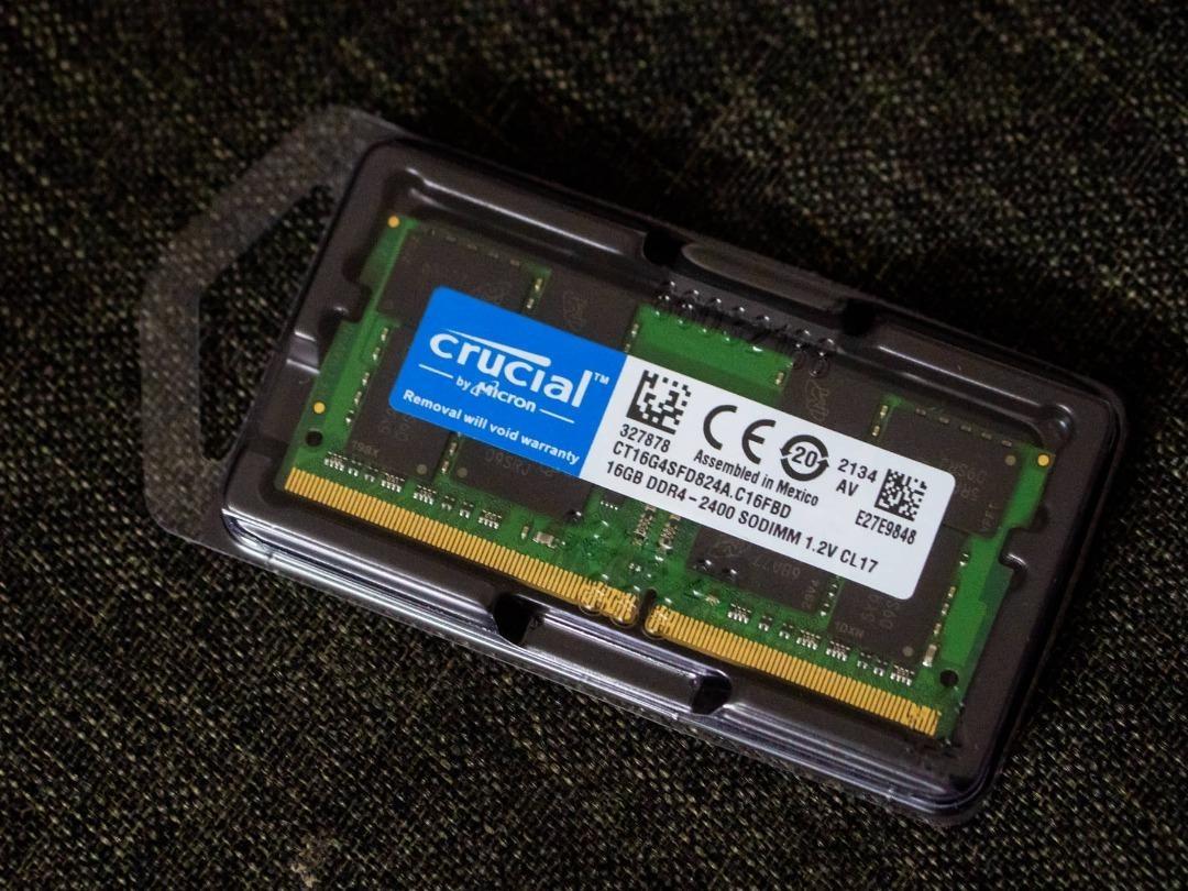 Crucial 16GB DDR4-2400 SODIMM Memory (CT16G4SFD824A) NEW