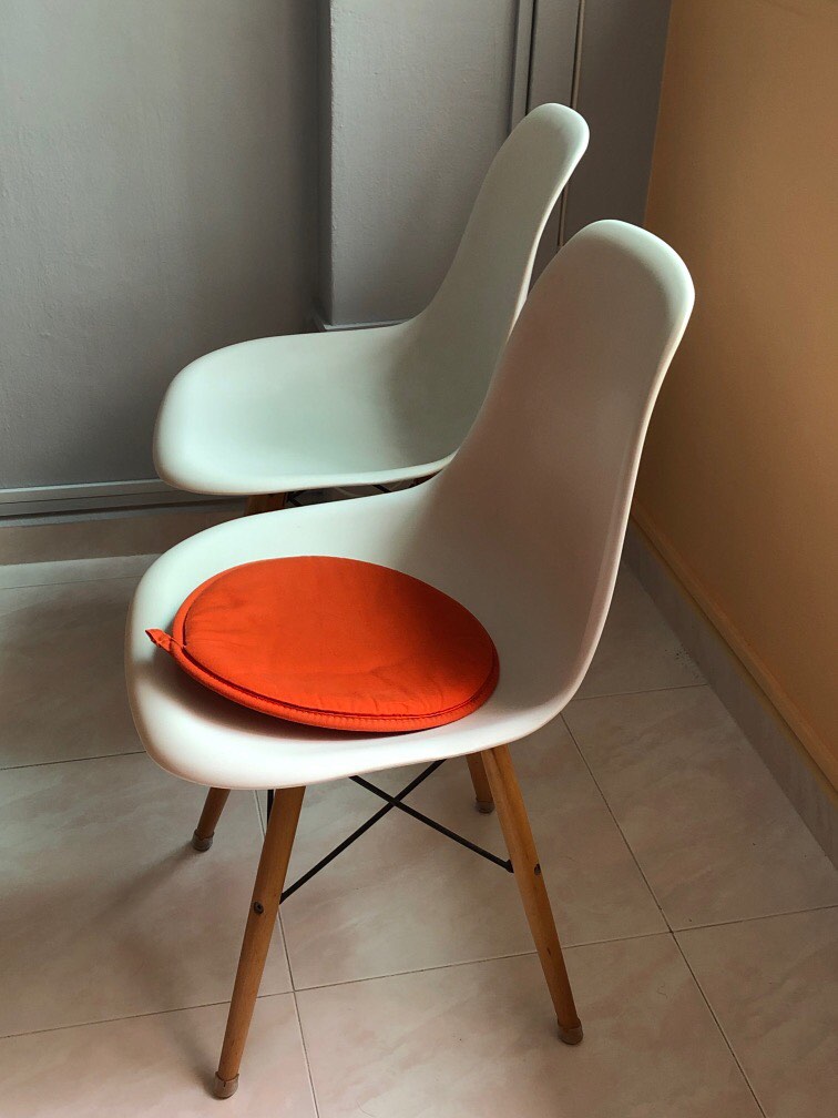 orange eames chair