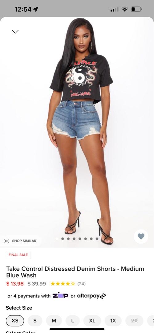 FASHION NOVA Distressed Denim Shorts Women s Fashion Bottoms Shorts on Carousell