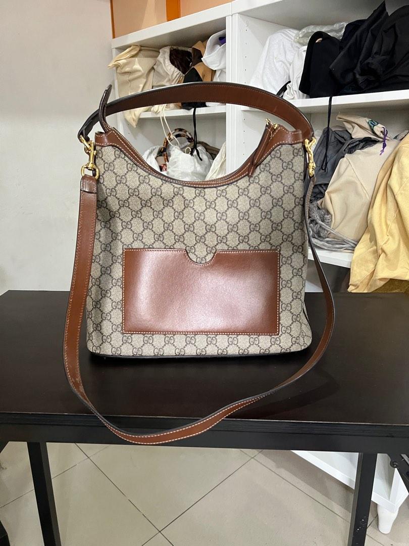 Gucci GG Supreme Monogram Linea A Hobo Brown Bag Luxury Bags Wallets on Carousell