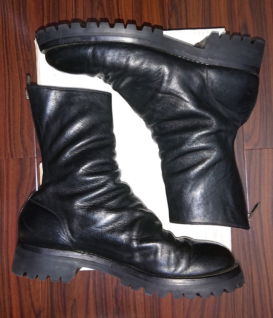 Guidi 788z size44 horse full grain 馬皮後拉鍊皮靴, 他的時尚, 鞋