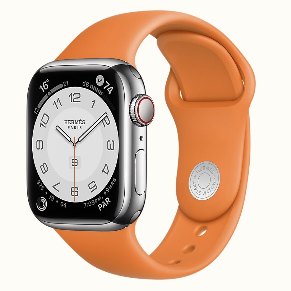Hermes Orange Apple Watch Sport Band Brand New 45mm, Luxury