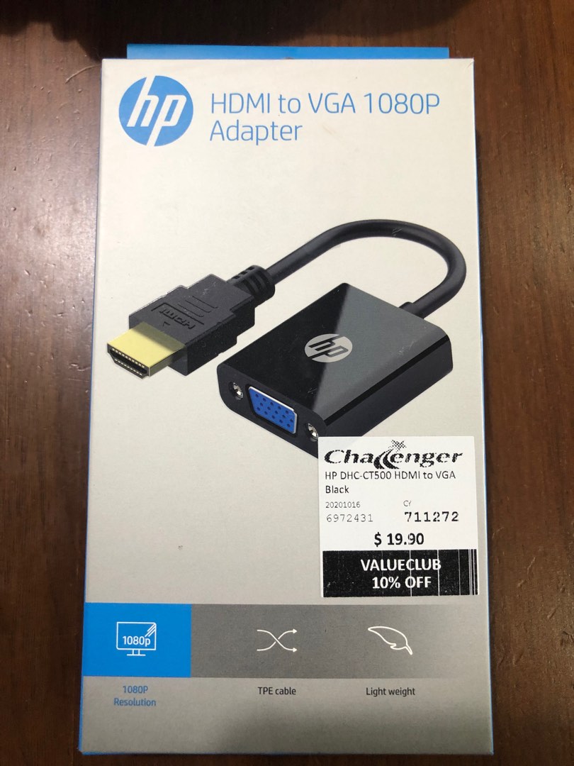 HP HDMI to VGA Adapter, Computers & Tech, Parts & Accessories, Cables & Adaptors on Carousell