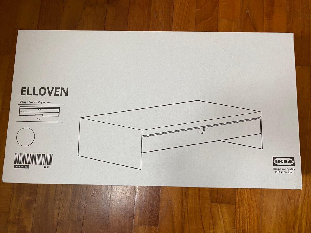 ELLOVEN Monitor stand with drawer, white - IKEA