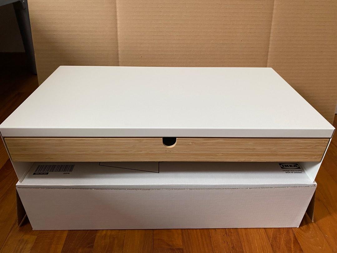 Ikea Elloven Monitor Stand with Drawer - White, Computers & Tech, Parts &  Accessories, Other Accessories on Carousell