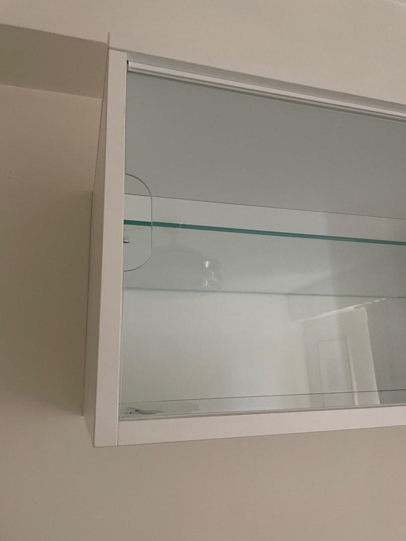 IKEA glass wall shelf unit display 傢俬＆家居, 傢俬, 書櫃、櫃子及架 Carousell