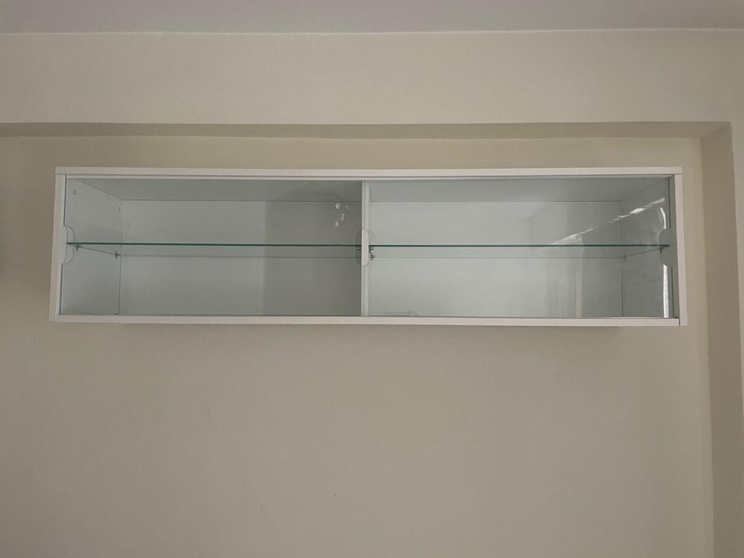IKEA glass wall shelf unit display 傢俬＆家居, 傢俬, 書櫃、櫃子及架 Carousell