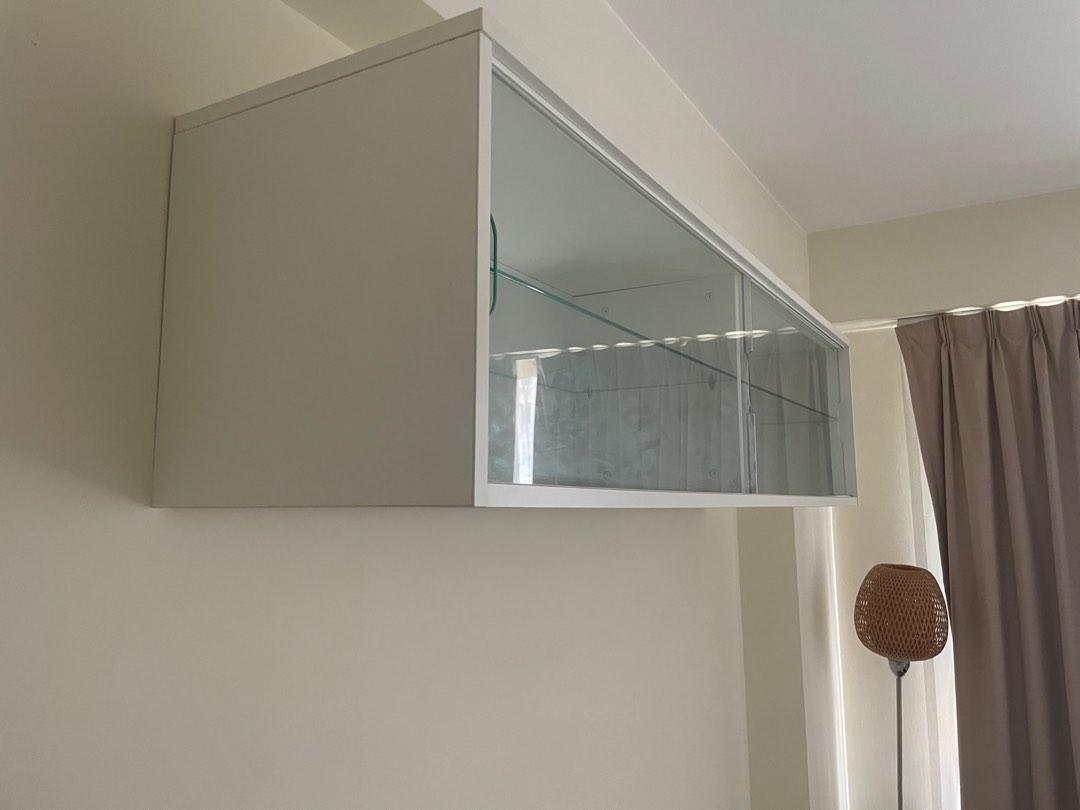 IKEA glass wall shelf unit display 傢俬＆家居, 傢俬, 書櫃、櫃子及架 Carousell