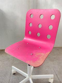 Ikea Pink Wood Swivel Chair