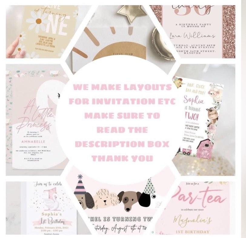 INVITATION LAYOUTS (LAYOUT ONLY), Hobbies & Toys, Stationary & Craft, Other Stationery & Craft