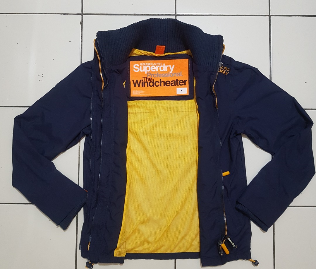 Jaket SUPERDRY Windcheater Original Black Yellow original Like New