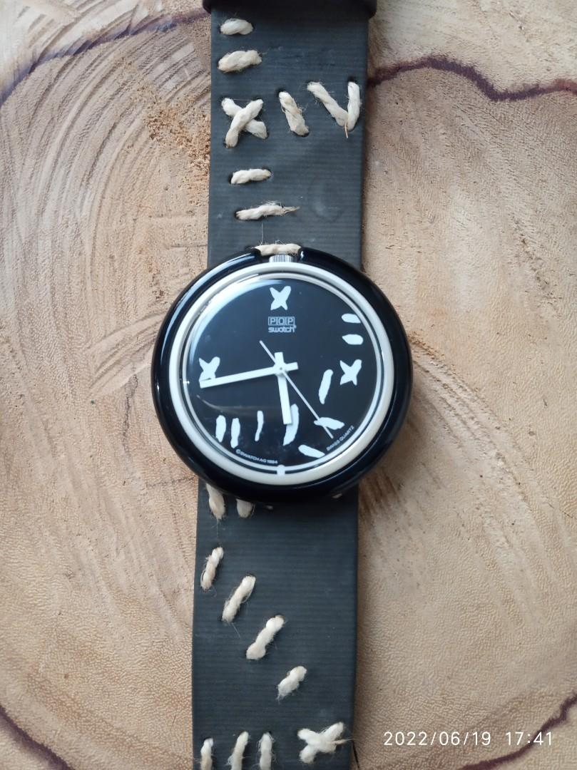 Jam Tangan Swatch Pop Watch Original, Black Widow, Fesyen Wanita