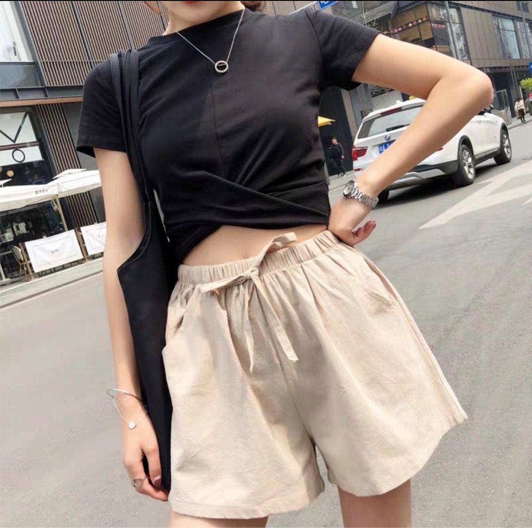 White cotton outlet shorts womens