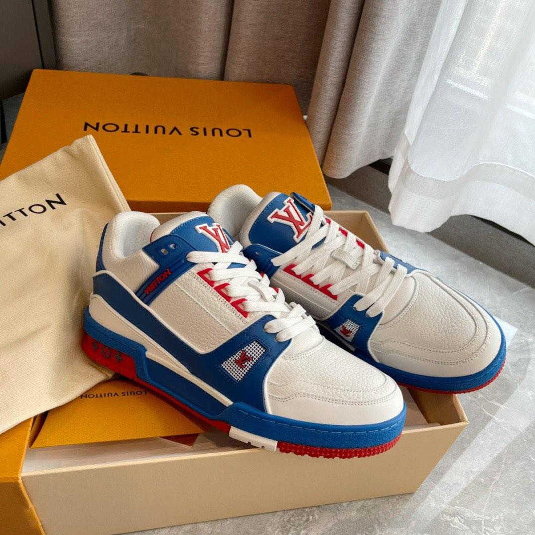 LV blue trainer sneaker, Men's Fashion, Footwear, Sneakers on Carousell