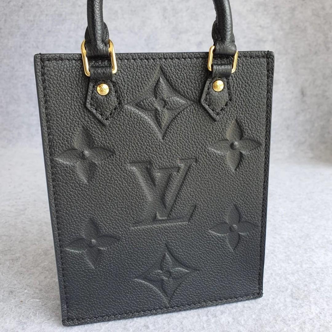 LOUIS VUITTON LOUIS VUITTON Petit Sac Plat Shoulder Bag M80478 Monogram  empreinte Black Used M80478