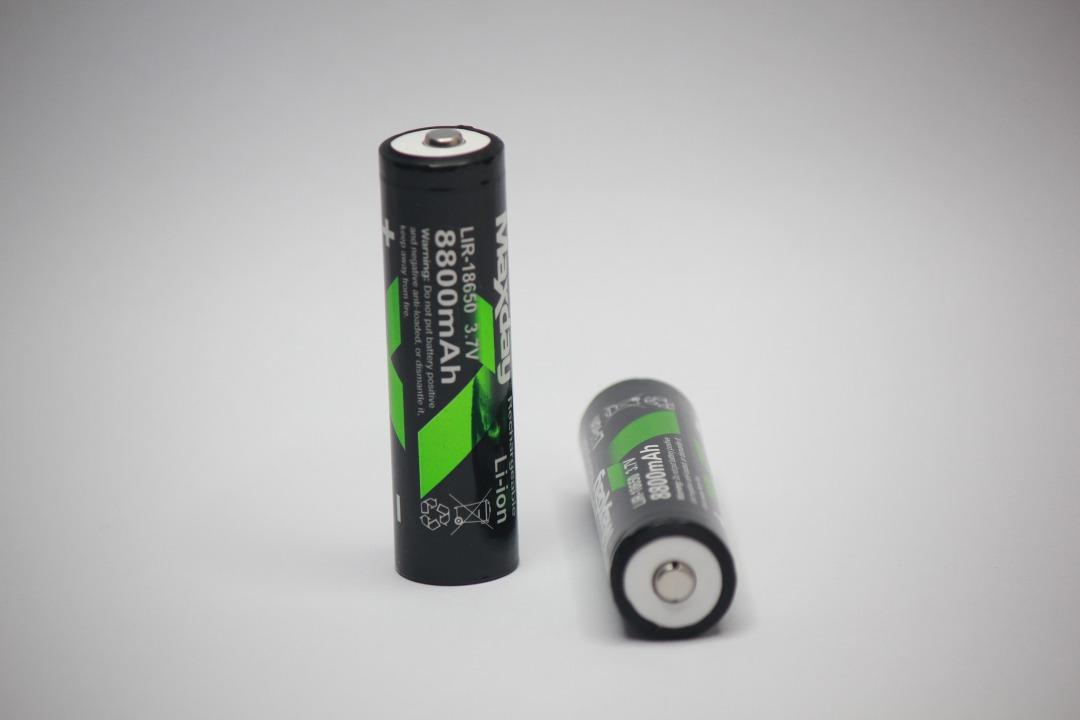 MAXDAY BATTERY, LIR-18650 3.7V 8800mAh, RECHARGEABLE BATTERY LI-ION ...