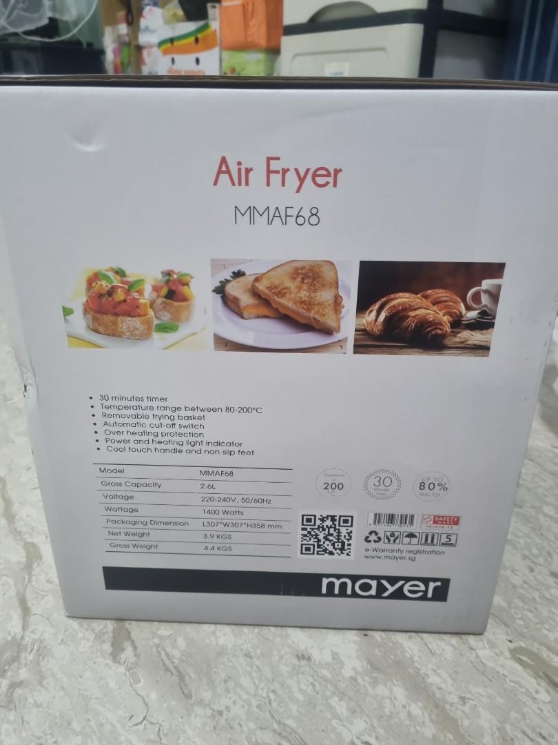 Mayer MMAF68 Air Fryer, TV & Home Appliances, Kitchen Appliances