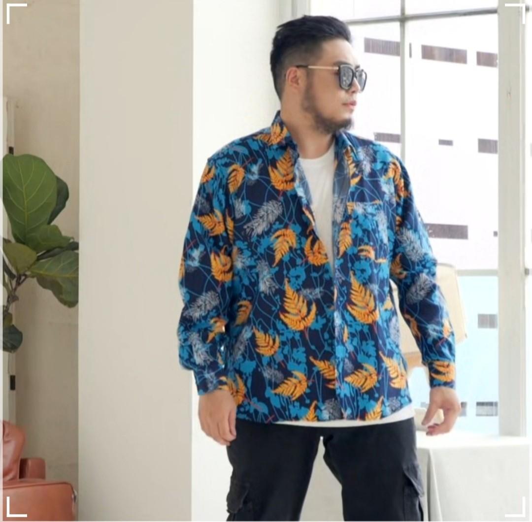 Men plus size floral printed shirt instyle plus size men Men s Fashion Tops Sets Tshirts Polo Shirts on Carousell