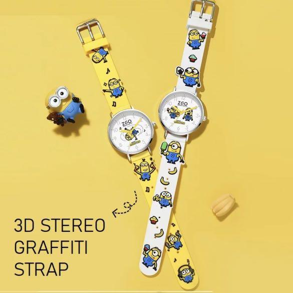 Minions Watch Despicable Me Watch 3D Graffiti Silicone Band Strap Unisex Kids Watch Children