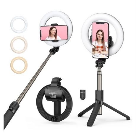 mpow selfie ring light with tripod stand
