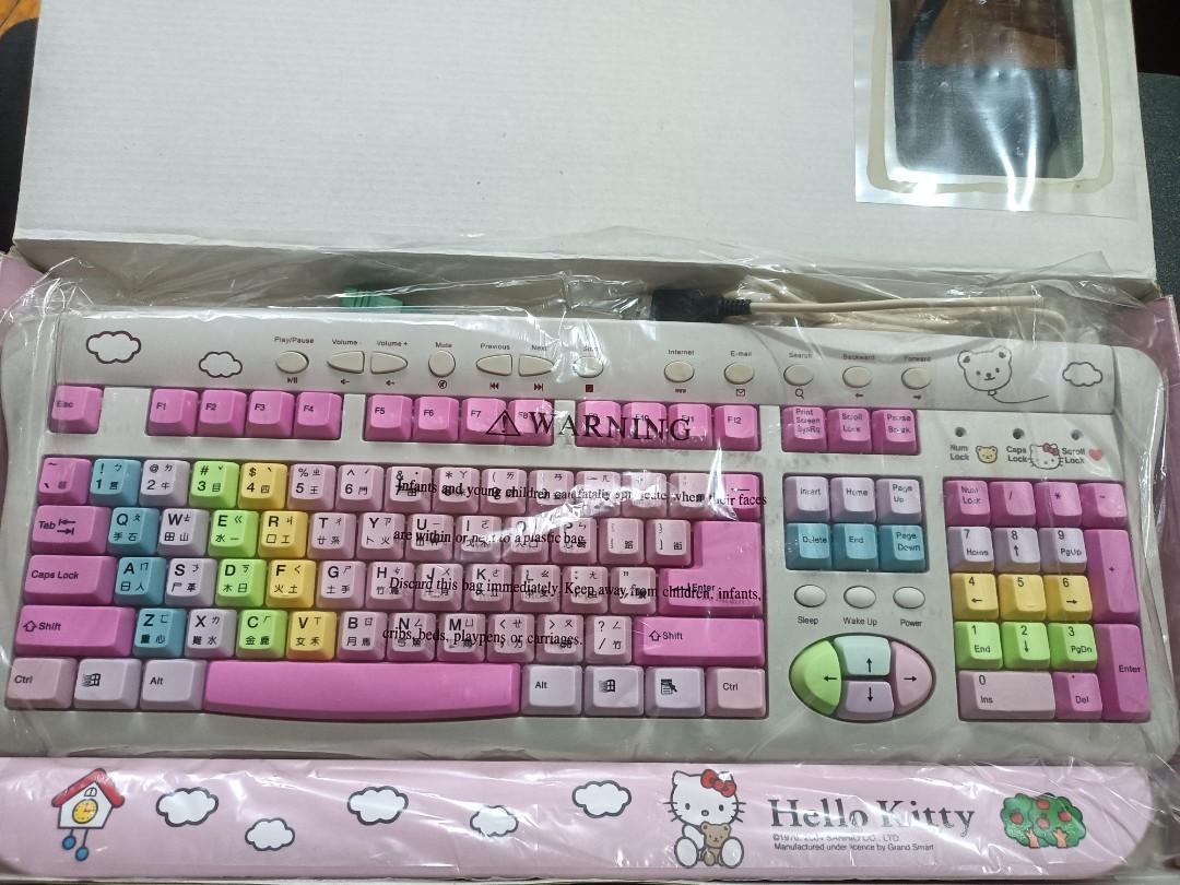 Original vintage hello kitty computer keyboard computers tech parts
