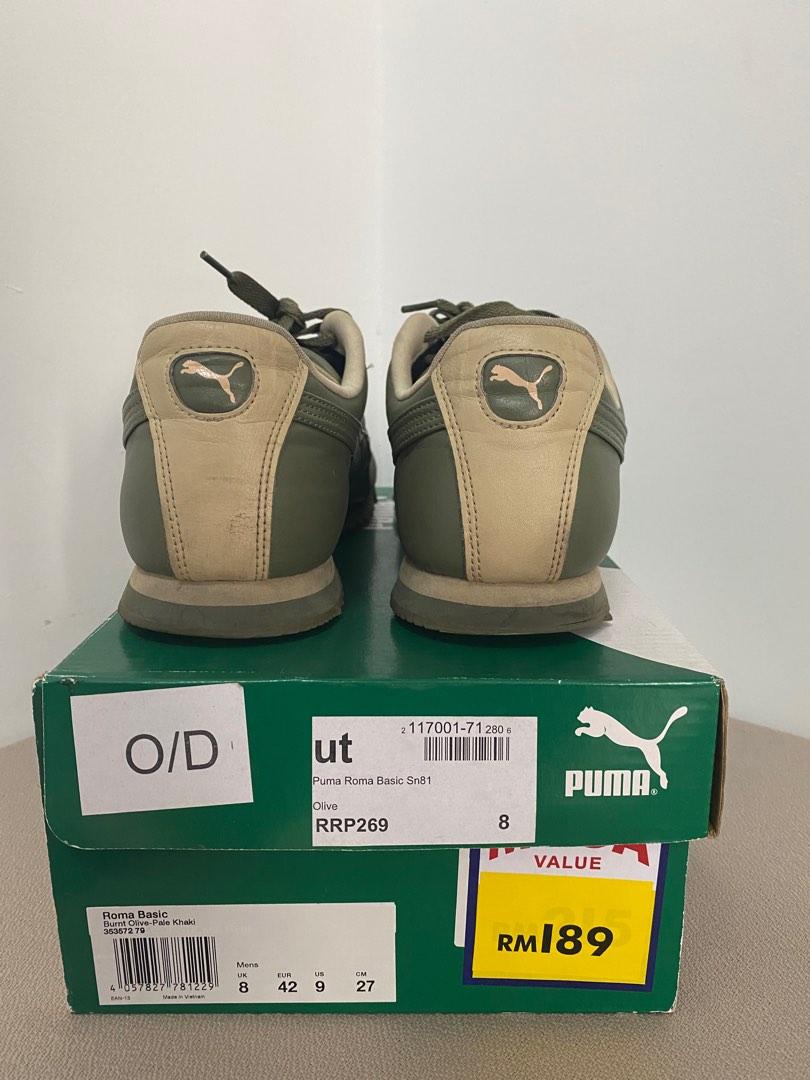 Puma roma olive green on sale