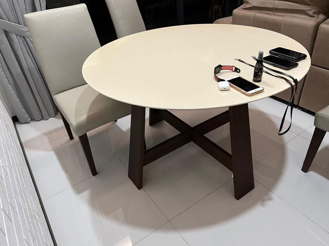 Solid Cellini quartz table, Furniture & Home Living, Furniture, Tables