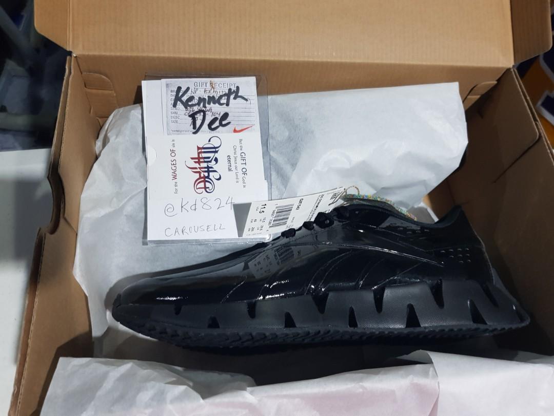 Reebok Zig Dynamica 2 Patent Leather Running Sneakers Black