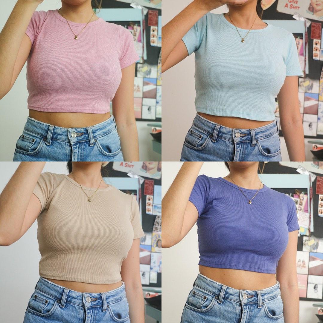 Ribbed Basic Baby Tee, Women's Fashion, Tops, Shirts on Carousell