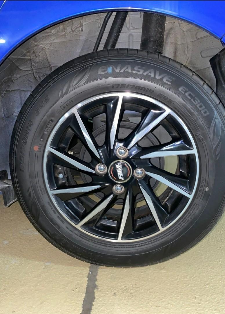 Rim & Tyre for Fit/Jazz, Car Accessories, Tyres & Rims on Carousell