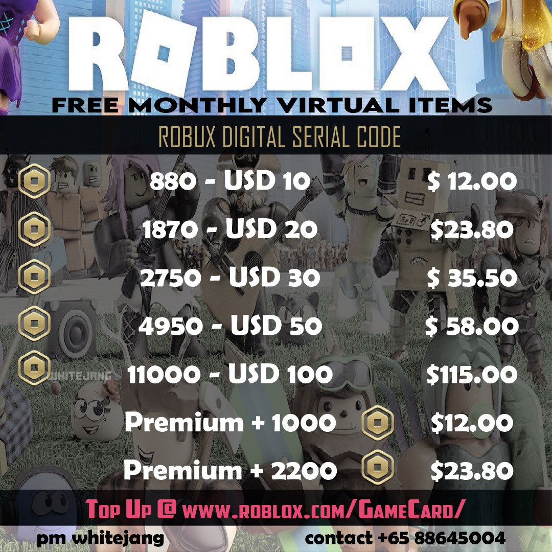 Roblox Robux T Card Top Up Video Gaming Gaming Accessories Game T Cards And Accounts On 