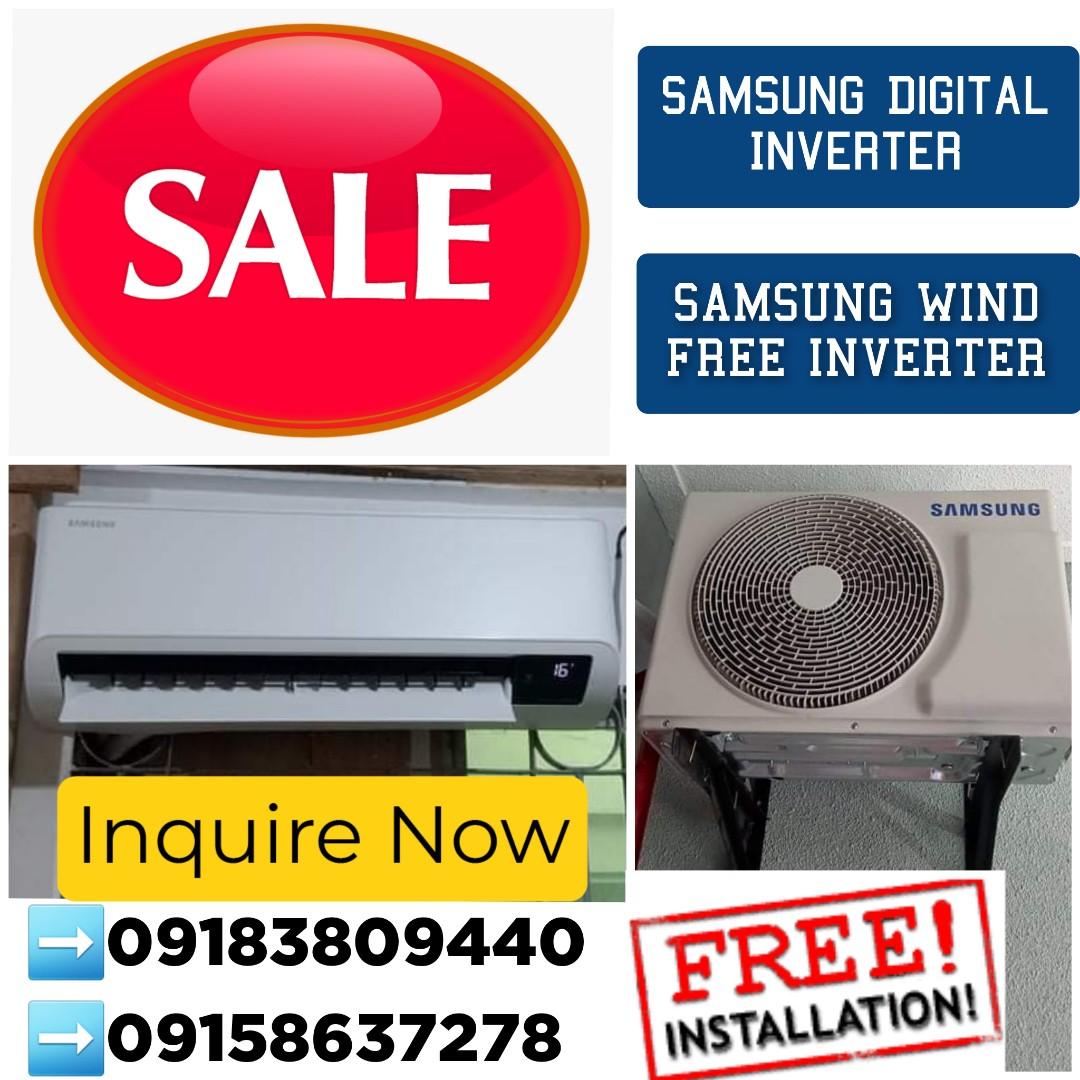 Samsung Digital Inverter Split Type Aircon (Category: Air Conditioning and Heating) located in Quezon City. Submitted by airconph. (Listing ID 1182373125, Image 1). Description: 🎈🅢︎🅐︎🅛︎🅔︎‼️ 🅢︎🅐︎🅛︎🅔︎‼️🎈 ✴️𝙁𝙍𝙀𝙀 𝙄𝙉𝙎𝙏𝘼𝙇𝙇𝘼𝙏𝙄𝙊𝙉 (10𝙛𝙩.) ✴️𝙎𝙋𝙇𝙄𝙏 𝙏𝙔𝙋𝙀 𝘼𝙄𝙍𝘾𝙊𝙉 💯All Brand New Sealed Units 🔹Legit/Authorized Airconditioning Company 🔹Lowest Price Offer Guaranteed 🔹Complete Warranty/Reciept 💥𝙎𝙖𝙢𝙨𝙪𝙣𝙜 𝘿𝙞𝙜𝙞