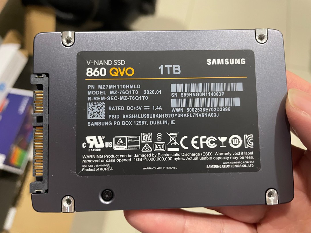 Samsung SSD 860QVO 1TB used Computers Tech Parts Accessories