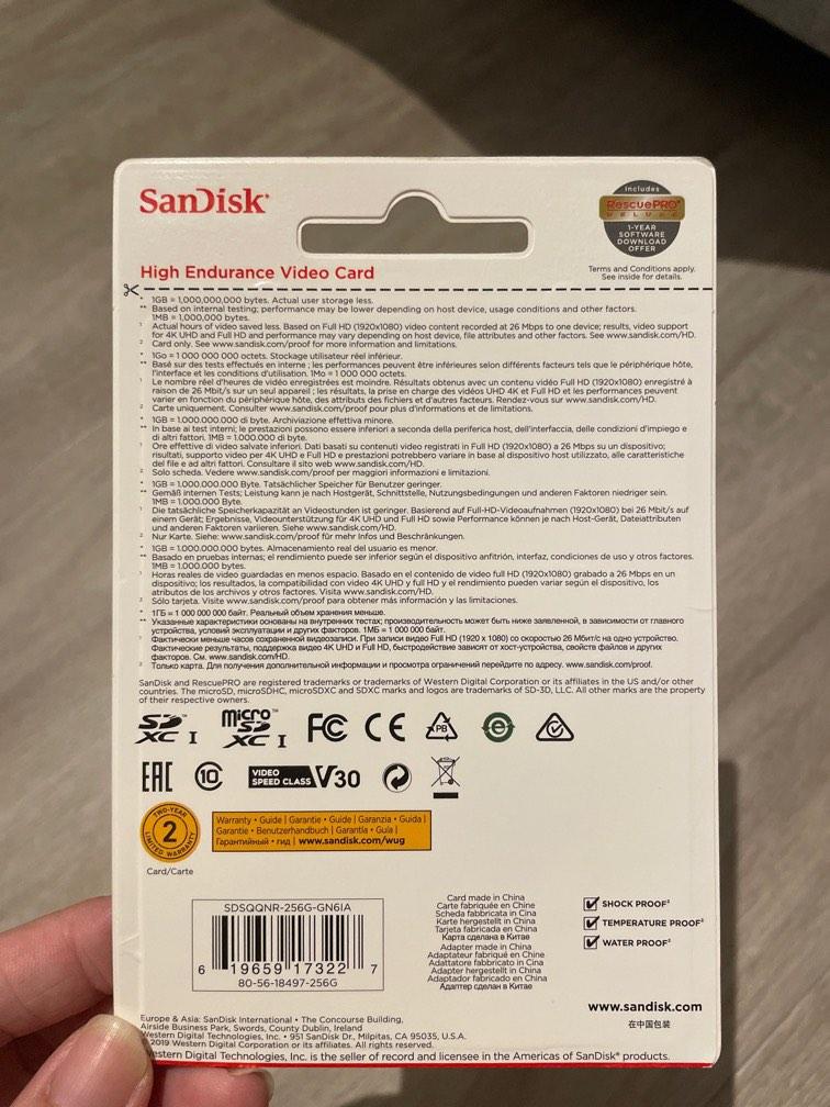 Carte Micro SD Sandisk High Endurance 32 Go