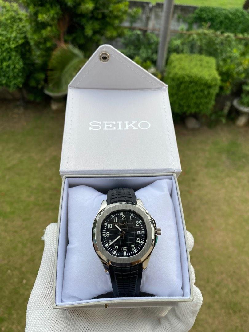 Montre Seiko 5 Modifiée Style Aquanaut - Boîtier 40mm Doré, Cadran Marron, Automatique, étanche 100m