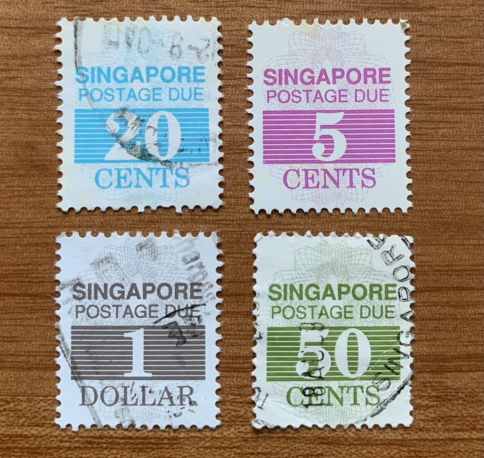 Singapore final issue postage due stamps including difficult to find 1