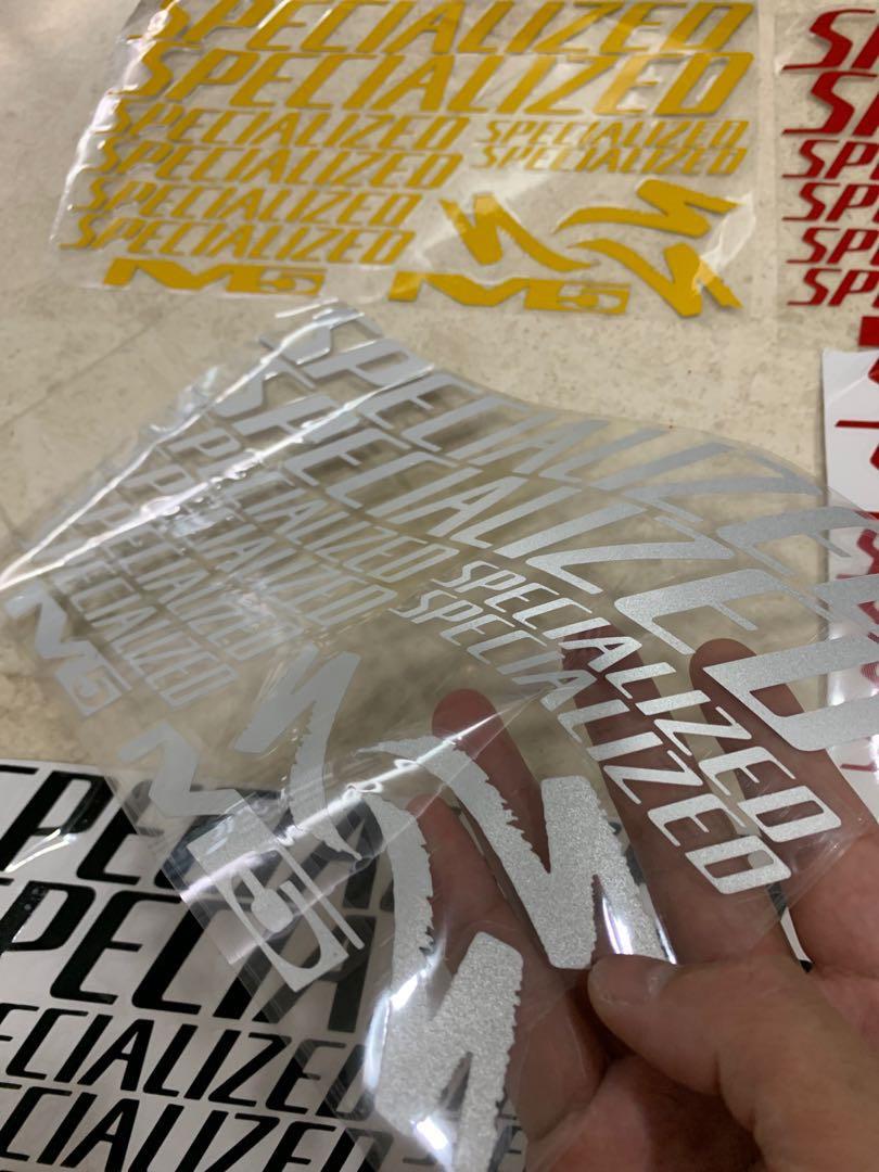 Specialized Decal MTB (Category: Parts & Accessories) located in Singapore. Submitted by bikeview (Listing ID 1024511928, Image 2). Description: BN specialized Decal vary colour Rainbom and metallic $20 Deal at seller location .