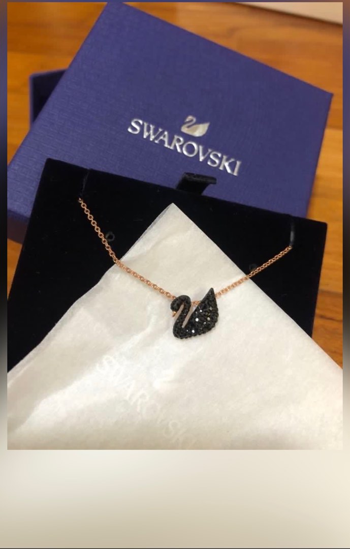 Swarovski necklace swan black sale